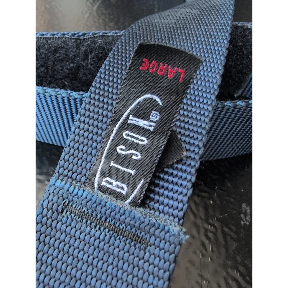 Bison Designs Heavy Duty Nylon Web Belt L Blue V-Ring Buckle Outdoor